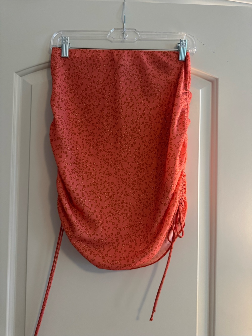 RESA Ruched Coral Mini Skirt - Women, Size S